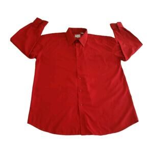 Ctrl Men’s XL Red Jacquard Button-Up Shirt Christmas Valentine’s Casual